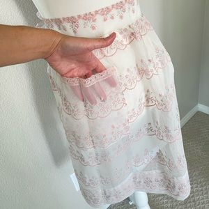 Vintage Flocked sheer apron size small 2-6 size